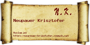 Neupauer Krisztofer névjegykártya